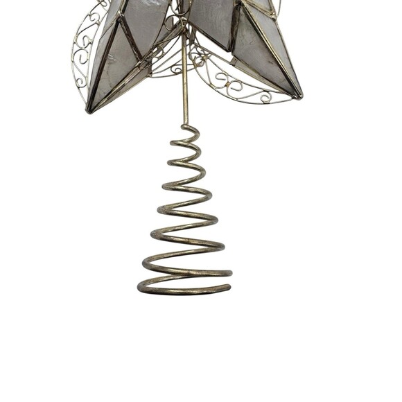 Vintage Capiz Shell Star Christmas Tree Topper Fast Shipping - Picture 8 of 16